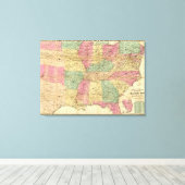 米国の歴史軍隊地図 キャンバスプリント (インサイチュ (ウッドフロア))