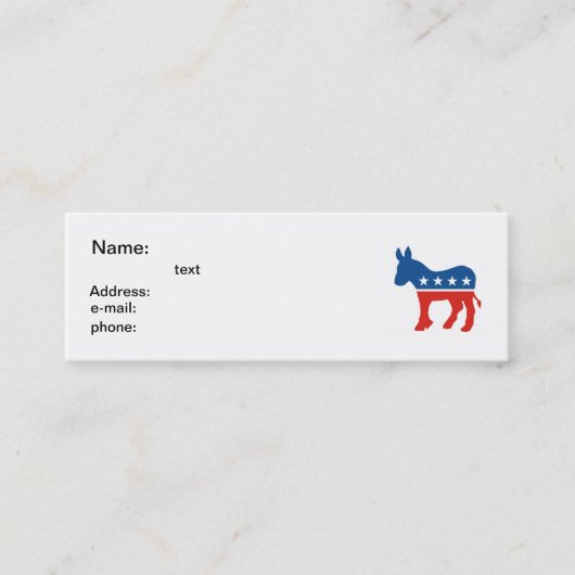 米国の民主主義者のパーティーのろば米国 スキニー名刺 (正面)