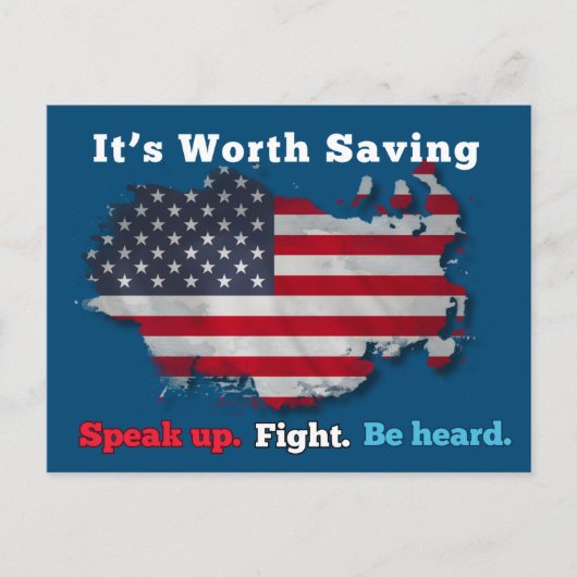 米国の民主主義：それは価値救がある ポストカード (正面)