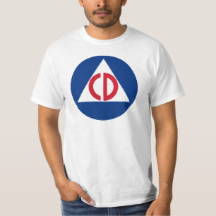 米国の民間防衛のロゴのヴィンテージの記号 Tシャツ