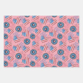 米国の水彩国旗 ラッピングペーパーシート (正面2)