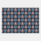 米国の水彩国旗 ラッピングペーパーシート (正面)