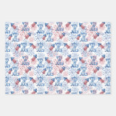 米国の水彩国旗 ラッピングペーパーシート (正面2)