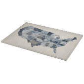 米国の水彩画の地図 カッティングボード (角)