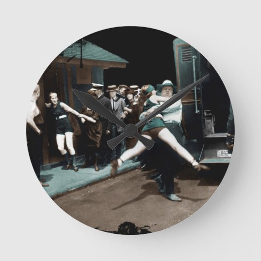 米国の水着の逮捕 ラウンド壁時計 (正面)