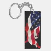 米国の波の旗 キーホルダー (正面左)