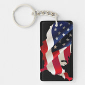 米国の波の旗 キーホルダー (正面)