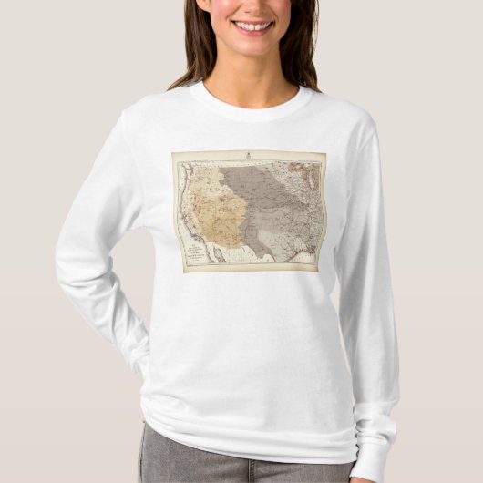 米国の流域の地図 Tシャツ (正面)