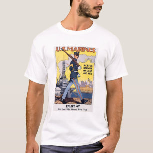 米国の海兵隊員の第1次世界大戦ポスター Tシャツ
