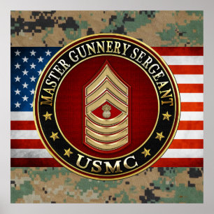米国の海兵隊員: マスターの特務曹長(USMC MGySgt) ポスター