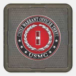 米国の海兵隊員: 主な令状3 (USMC CWO-3) [3D] スクエアシール