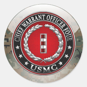 米国の海兵隊員: 主な令状4 (USMC CWO-4) [3D] ラウンドシール