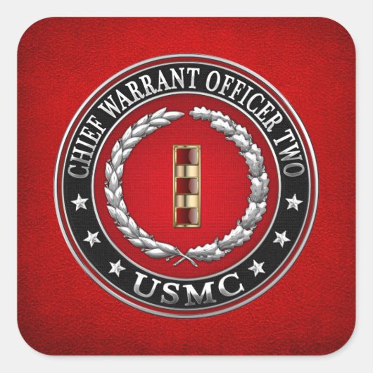 米国の海兵隊：主任令状2(USMC CWO-2) [3D] スクエアシール (正面)