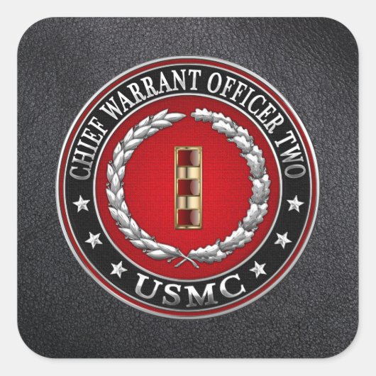 米国の海兵隊：主任令状2(USMC CWO-2) [3D] スクエアシール (正面)