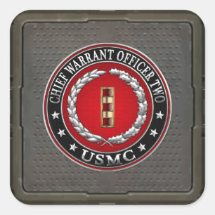 米国の海兵隊：主任令状2(USMC CWO-2) [3D] スクエアシール