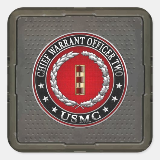 米国の海兵隊：主任令状2(USMC CWO-2) [3D] スクエアシール (正面)