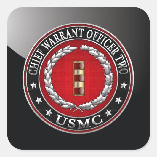 米国の海兵隊：主任令状2(USMC CWO-2) [3D] スクエアシール (正面)