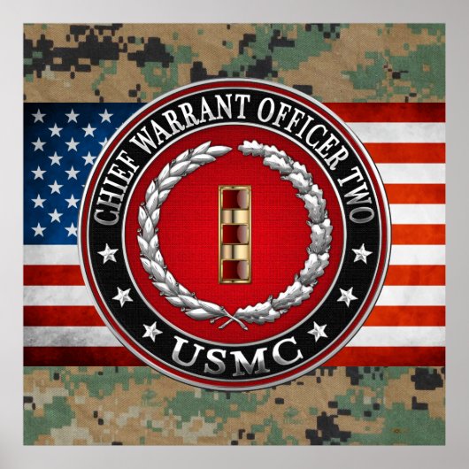 米国の海兵隊：主任令状2(USMC CWO-2) [3D] ポスター (正面)