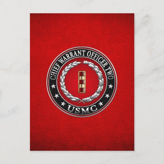 米国の海兵隊：主任令状2(USMC CWO-2) [3D] ポストカード (正面)