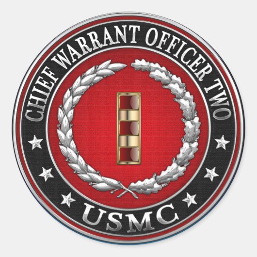米国の海兵隊：主任令状2(USMC CWO-2) [3D] ラウンドシール (正面)