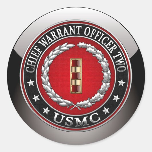 米国の海兵隊：主任令状2(USMC CWO-2) [3D] ラウンドシール (正面)