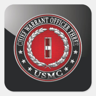 米国の海兵隊：主任令状3(USMC CWO-3) [3D] スクエアシール