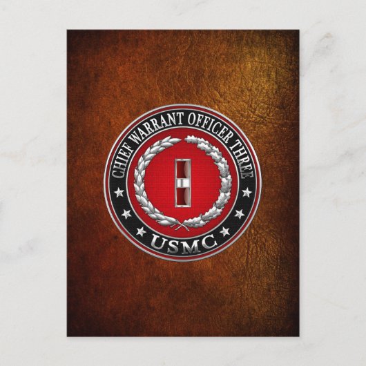 米国の海兵隊：主任令状3(USMC CWO-3) [3D] ポストカード (正面)
