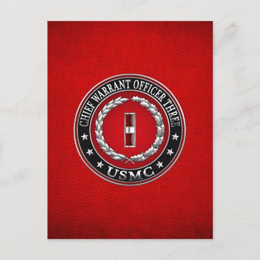 米国の海兵隊：主任令状3(USMC CWO-3) [3D] ポストカード (正面)