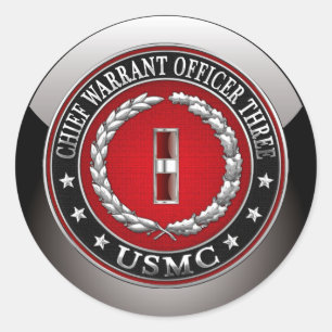 米国の海兵隊：主任令状3(USMC CWO-3) [3D] ラウンドシール