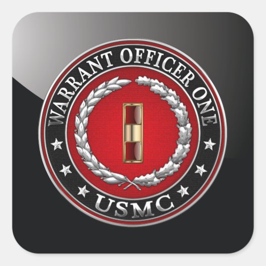 米国の海兵隊：准士官1(USMC WO-1) [3D] スクエアシール (正面)