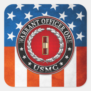 米国の海兵隊：准士官1(USMC WO-1) [3D] スクエアシール