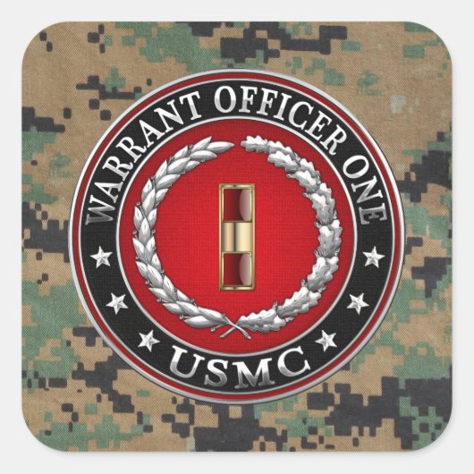 米国の海兵隊：准士官1(USMC WO-1) [3D] スクエアシール (正面)