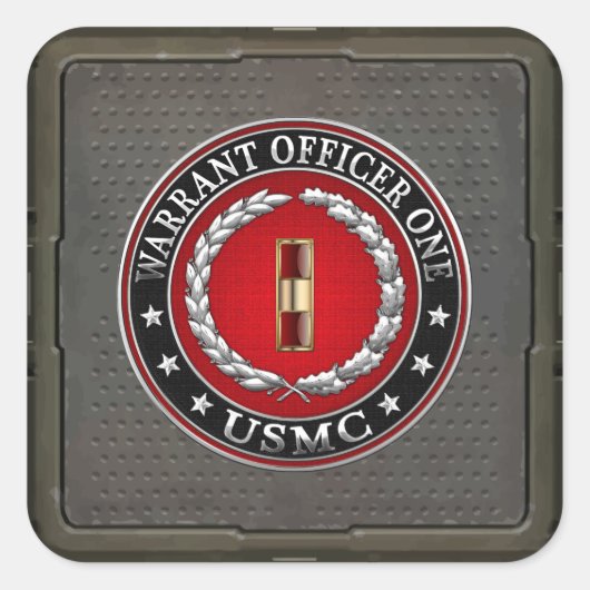 米国の海兵隊：准士官1(USMC WO-1) [3D] スクエアシール (正面)