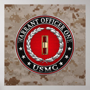 米国の海兵隊：准士官1(USMC WO-1) [3D] ポスター