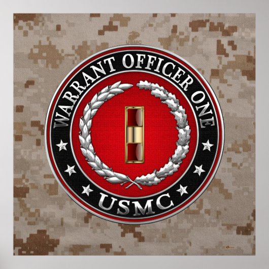 米国の海兵隊：准士官1(USMC WO-1) [3D] ポスター (正面)