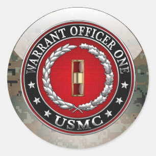 米国の海兵隊：准士官1(USMC WO-1) [3D] ラウンドシール