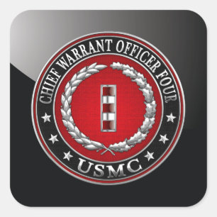 米国の海兵隊：最高令状フォー(USMC CWO-4) [3D] スクエアシール