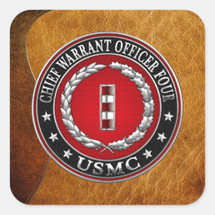 米国の海兵隊：最高令状フォー(USMC CWO-4) [3D] スクエアシール