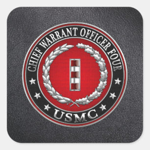 米国の海兵隊：最高令状フォー(USMC CWO-4) [3D] スクエアシール
