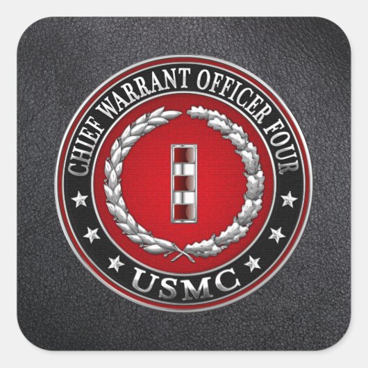 米国の海兵隊：最高令状フォー(USMC CWO-4) [3D] スクエアシール (正面)
