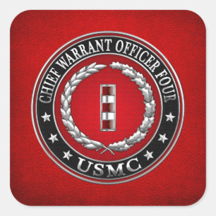 米国の海兵隊：最高令状フォー(USMC CWO-4) [3D] スクエアシール
