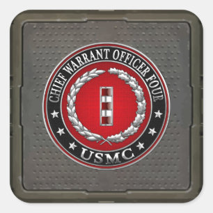 米国の海兵隊：最高令状フォー(USMC CWO-4) [3D] スクエアシール