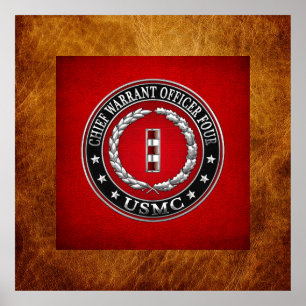 米国の海兵隊：最高令状フォー(USMC CWO-4) [3D] ポスター