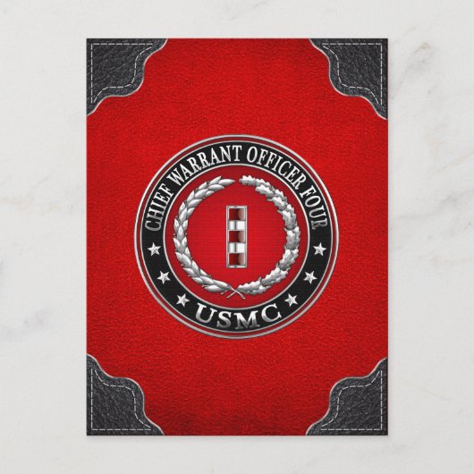 米国の海兵隊：最高令状フォー(USMC CWO-4) [3D] ポストカード (正面)