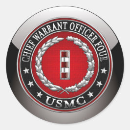 米国の海兵隊：最高令状フォー(USMC CWO-4) [3D] ラウンドシール
