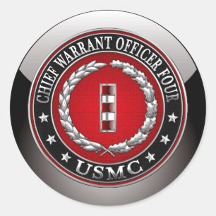 米国の海兵隊：最高令状フォー(USMC CWO-4) [3D] ラウンドシール