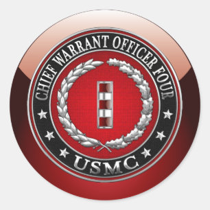 米国の海兵隊：最高令状フォー(USMC CWO-4) [3D] ラウンドシール