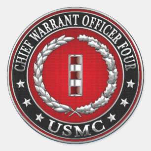 米国の海兵隊：最高令状フォー(USMC CWO-4) [3D] ラウンドシール