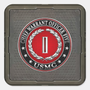 米国の海兵隊：最高令状5号(USMC CWO-5) [3D] スクエアシール