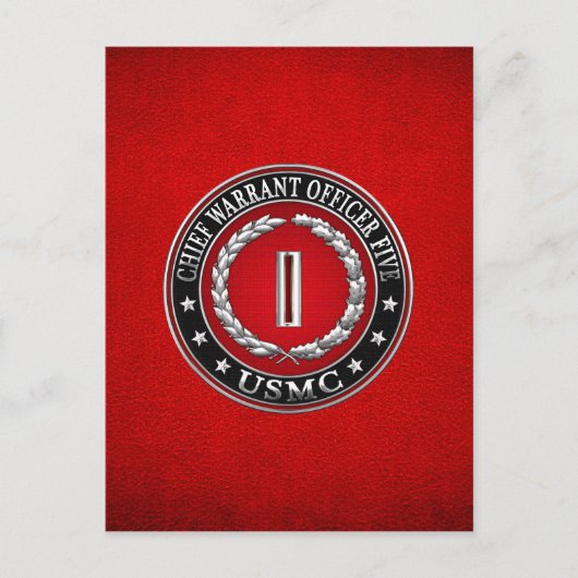 米国の海兵隊：最高令状5号(USMC CWO-5) [3D] ポストカード (正面)